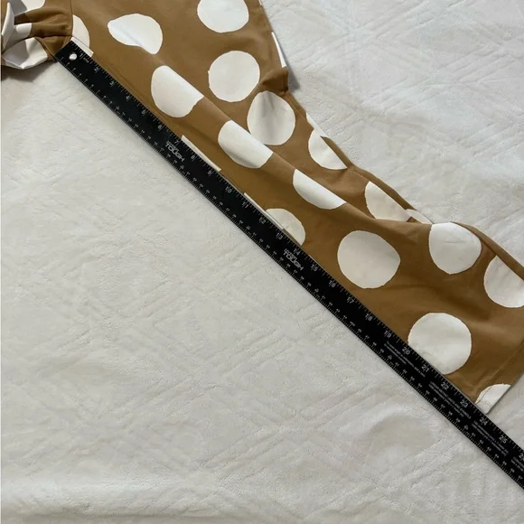 Sou Sou Pants Size M Brown Polka Dots Straight Leg Elastic Waist Japan Modern - Picture 7 of 8